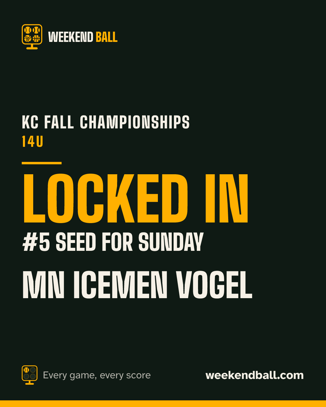 MN Icemen Vogel: Locked in, #5 seed for Sunday, KC Fall Championships 14U