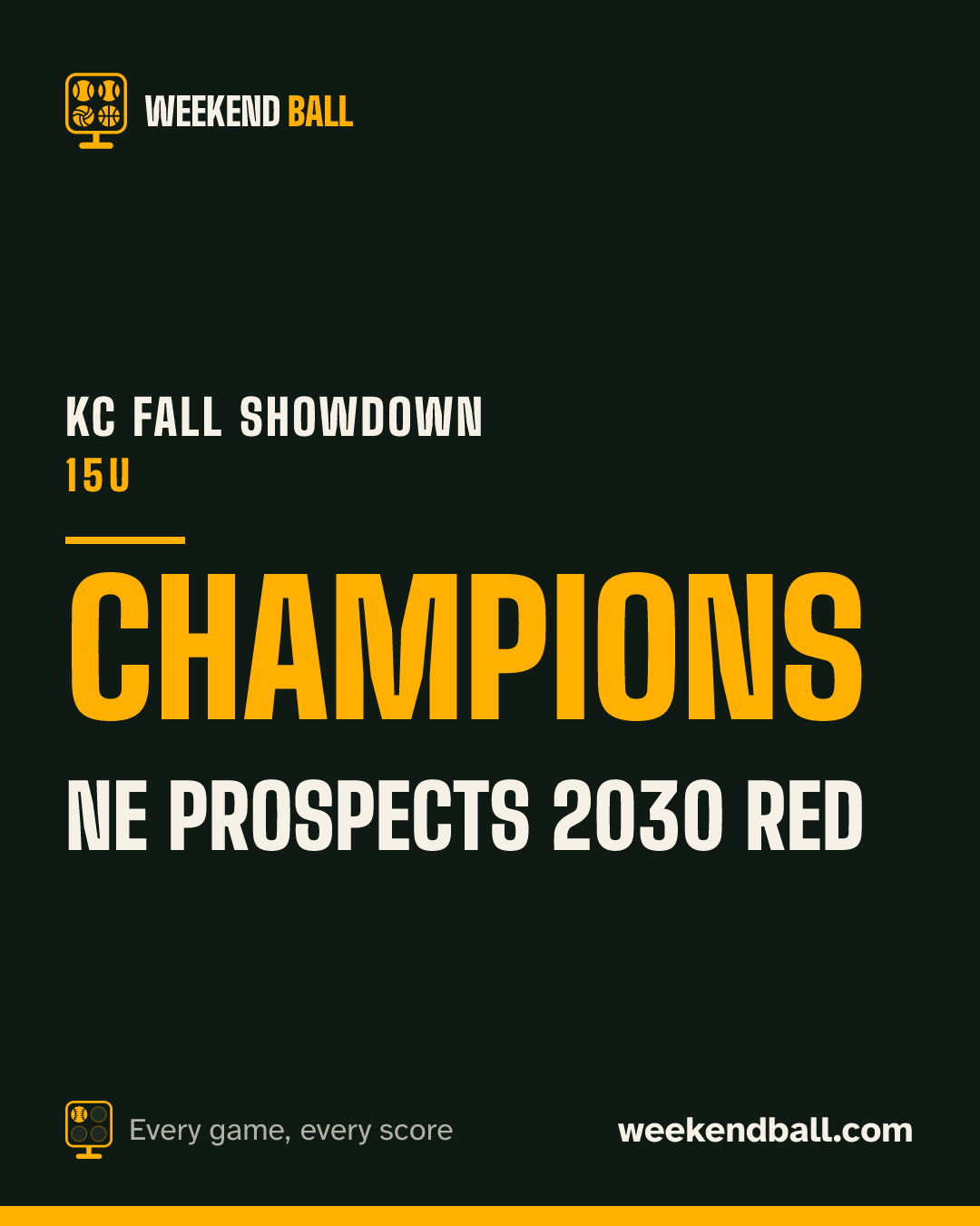 NE Prospects 2030 Red: Champions, KC Fall Showdown 15U