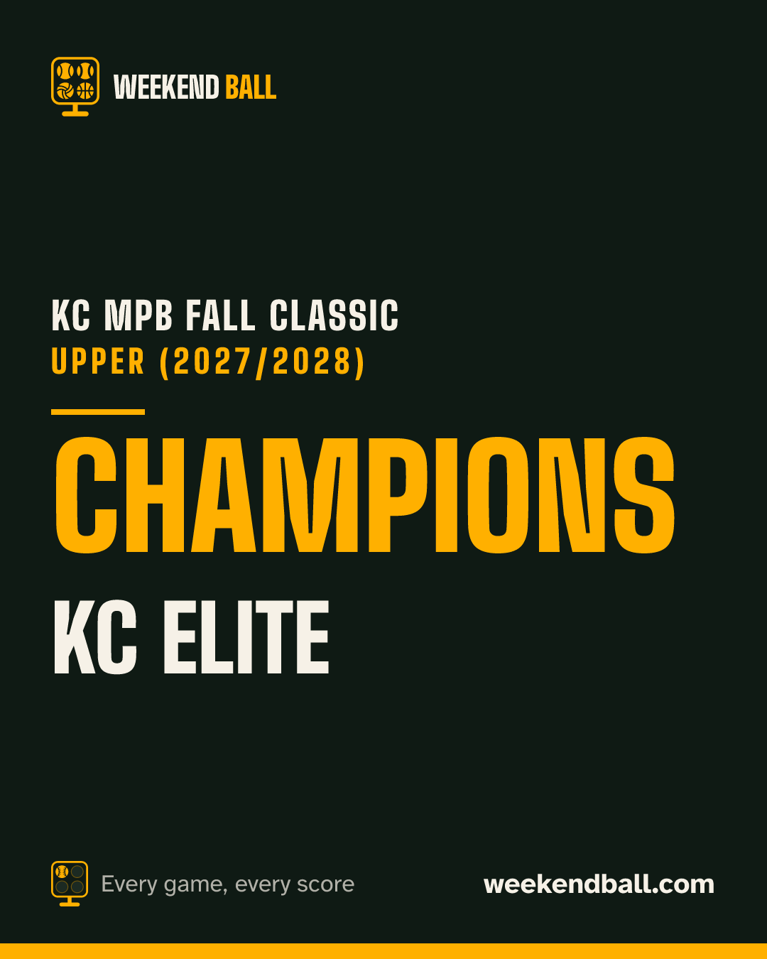 KC Elite: Champions, KC MPB Fall Classic Upper (2027/2028)