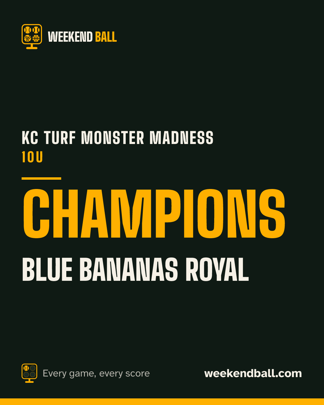 Blue Bananas Royal: Champions, KC Turf Monster Madness 10U